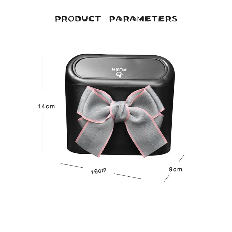 Cute Bowknot Car Trash Bin Hanging Vehicle Garbage Dust Case Storage Box Pressing Type Trash Can Auto Car Interior Accessories Cute Bowknot Car Trash Bin Hanging Vehicle Garbage Dust Case Storage Box Pressing Type Trash Can Auto Car Interior Accessories