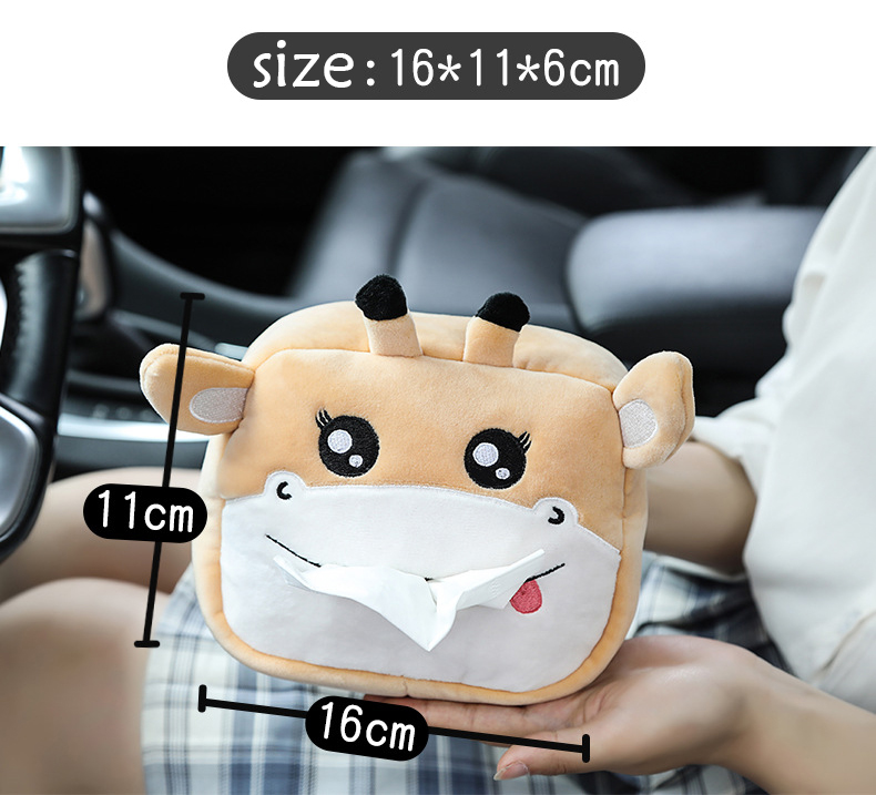 Cute Cartoon Animal Styling Tissue Box Car Back Seat Napkin Storage Holder Universal Car Home Tissue Box Accessories