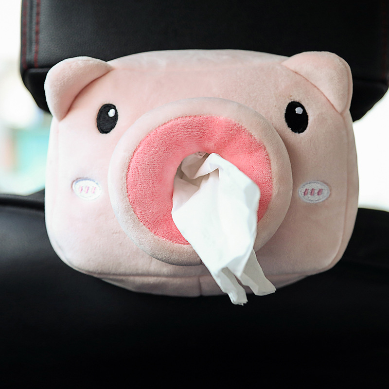 Cute Cartoon Animal Styling Tissue Box Car Back Seat Napkin Storage Holder Universal Car Home Tissue Box Accessories