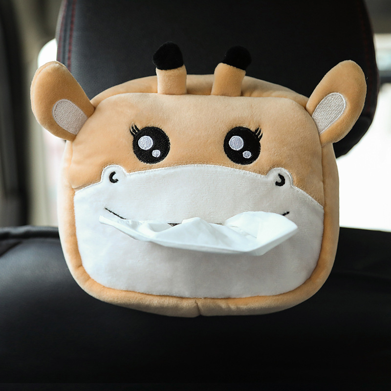 Cute Cartoon Animal Styling Tissue Box Car Back Seat Napkin Storage Holder Universal Car Home Tissue Box Accessories