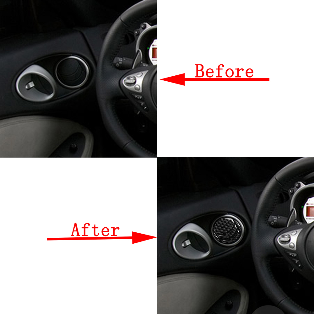 For Nissan 350Z 370Z Z34 2009-2020 Carbon Fiber Interior Trim Sticker Air Outlet Dashboard Vent Cover Car Interior Accessories