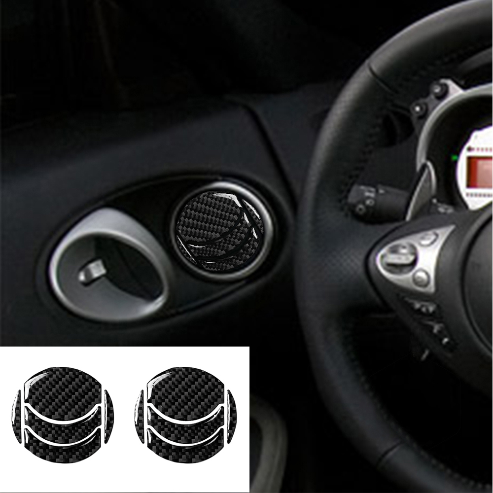 For Nissan 350Z 370Z Z34 2009-2020 Carbon Fiber Interior Trim Sticker Air Outlet Dashboard Vent Cover Car Interior Accessories