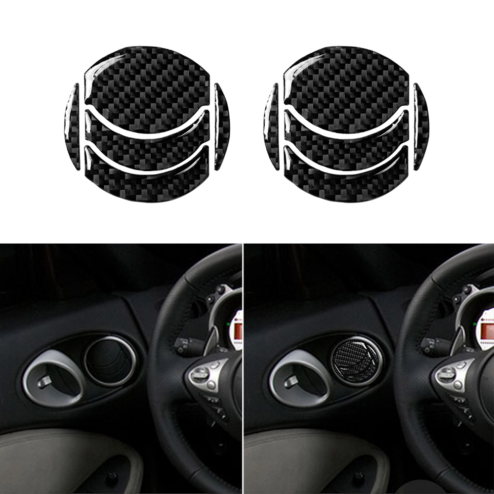 For Nissan 350Z 370Z Z34 2009-2020 Carbon Fiber Interior Trim Sticker Air Outlet Dashboard Vent Cover Car Interior Accessories