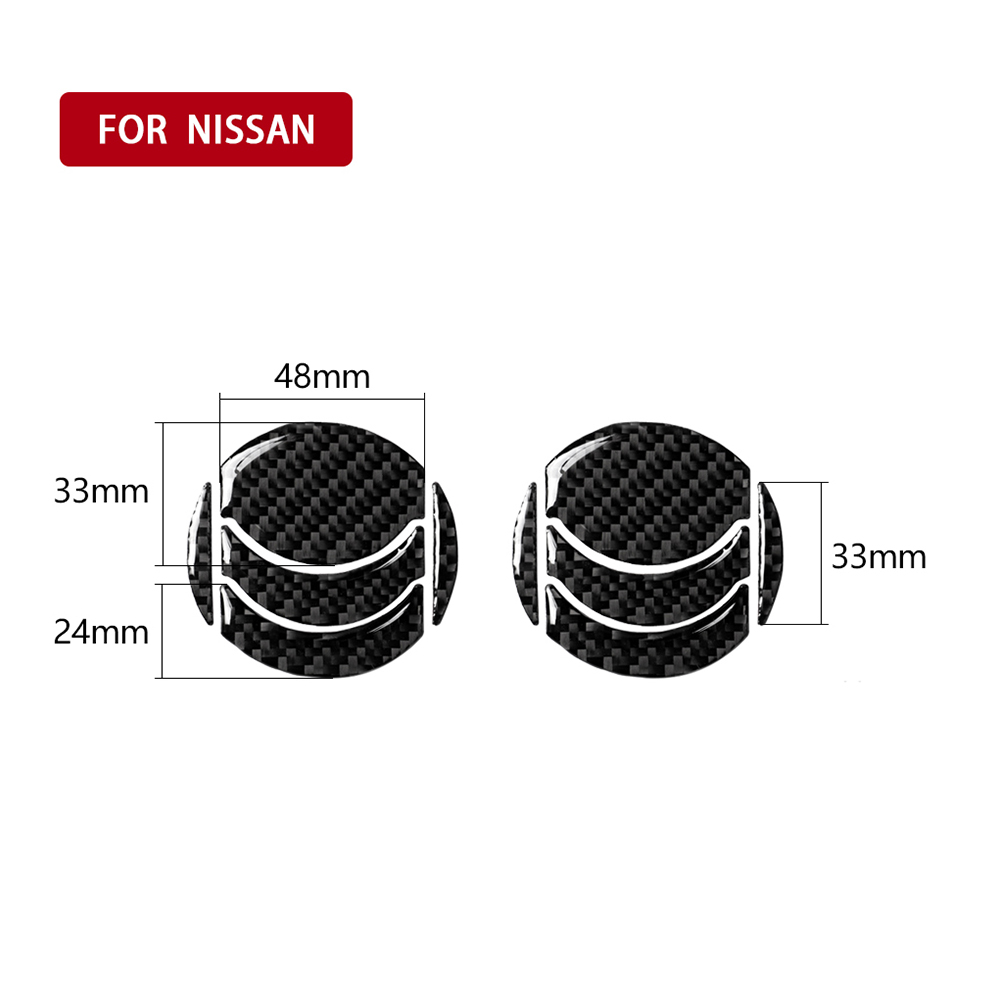 For Nissan 350Z 370Z Z34 2009-2020 Carbon Fiber Interior Trim Sticker Air Outlet Dashboard Vent Cover Car Interior Accessories
