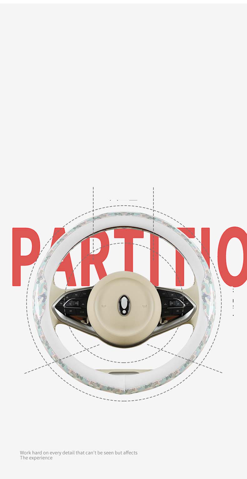 Universal PU Material Stitching Color Contrast Car Steering Wheel Cover Fashion High Quality Auto Accessories 38cm Four Colors
