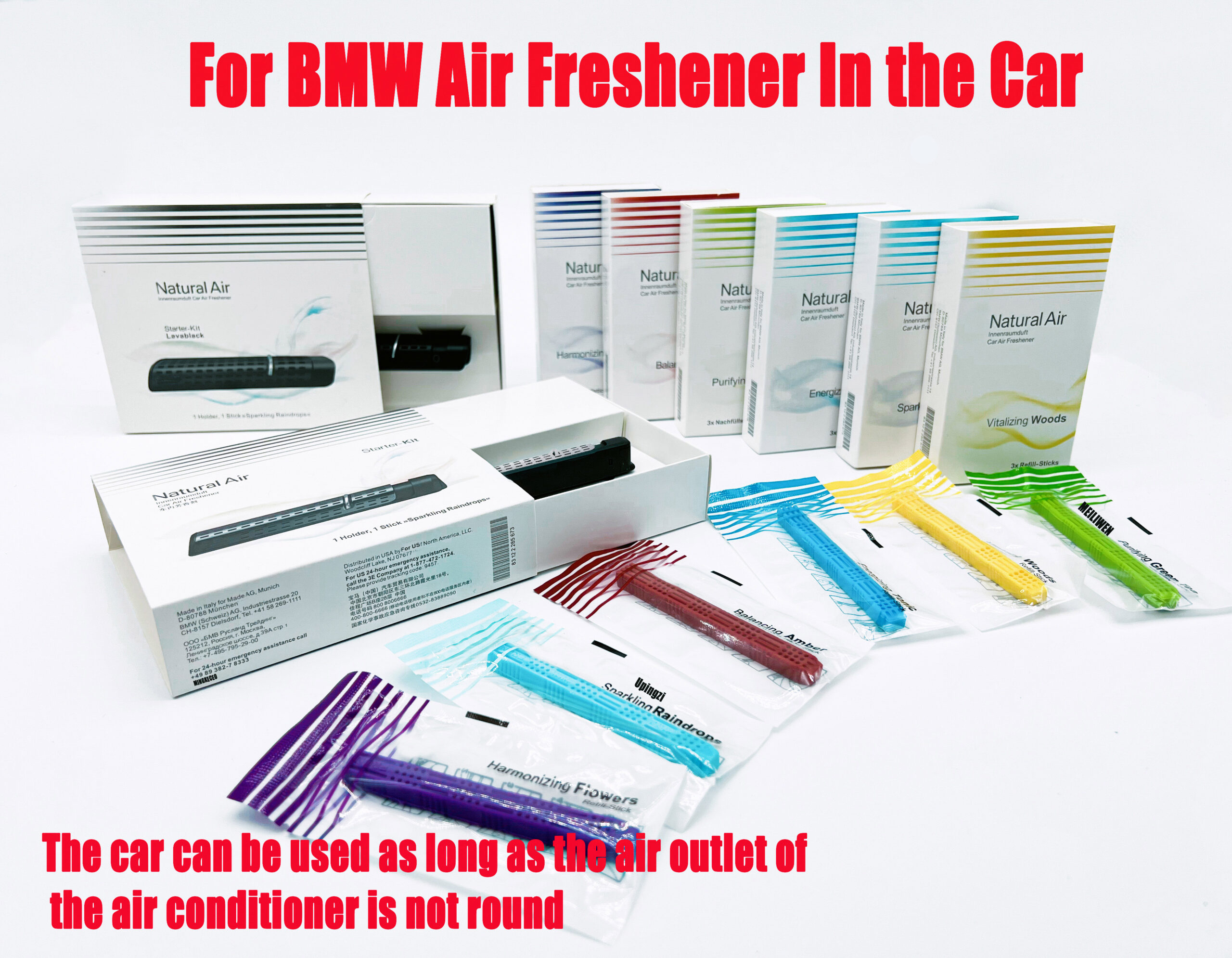 Car Air Freshenner flavoring for BMW Air Outlet Perfume Clip 5 Smell Solid Original Diffuse Holder Flavoring Car Fragrance Stick