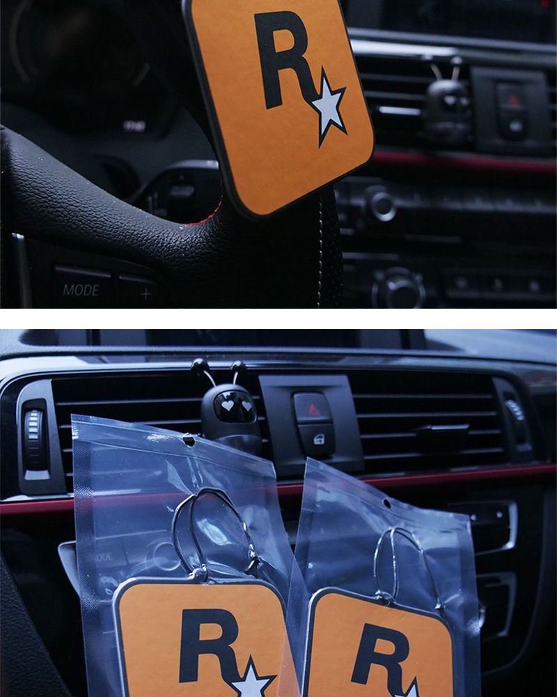 Trend car fragrance R star car long-lasting aromatherapy fragrance piece net red pendant decoration car deodorization