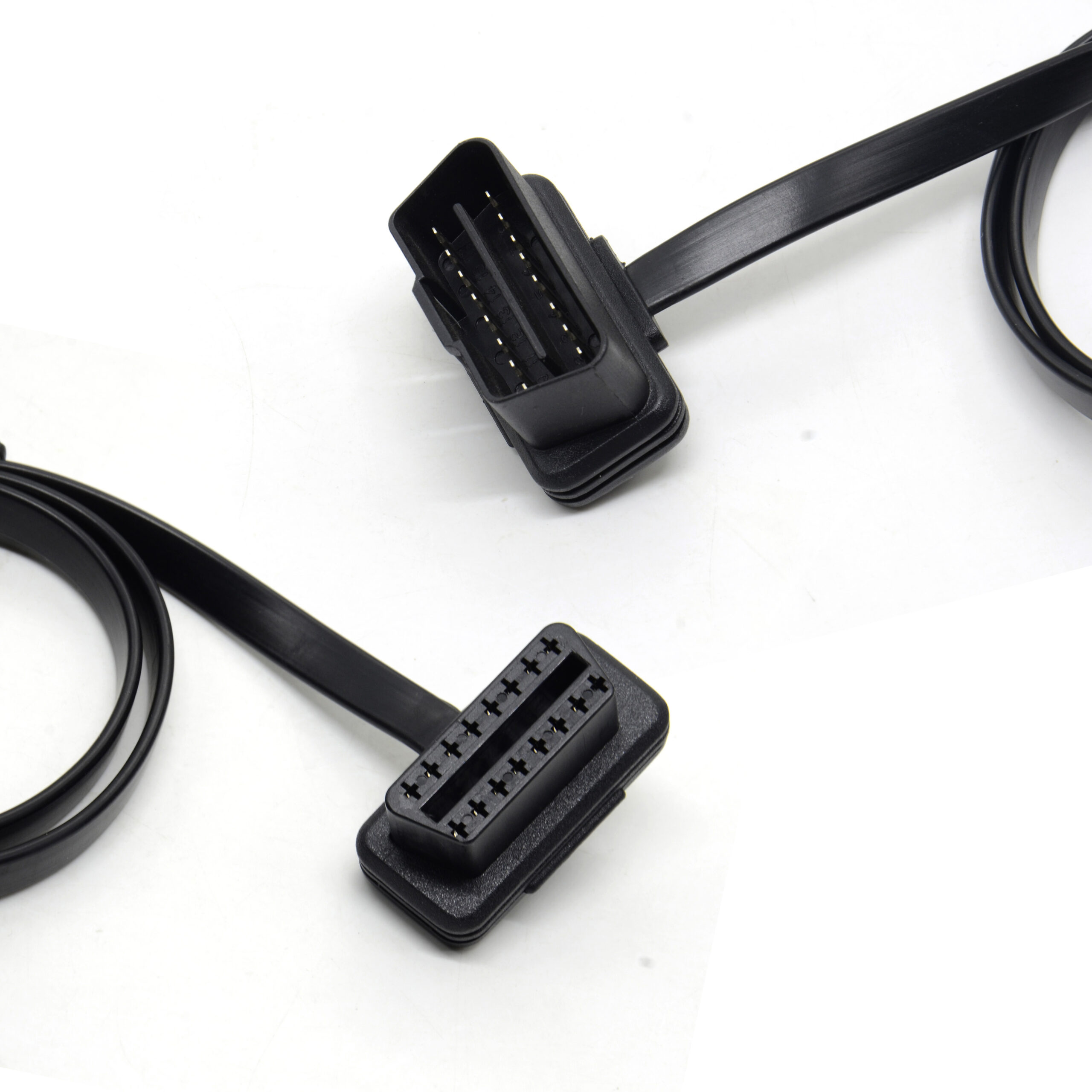 30/60/100CM Flat+Thin As Noodle 16 Pin Socket OBD OBDII OBD2 16Pin Male To Female Car Scanner Extension Cable Connector