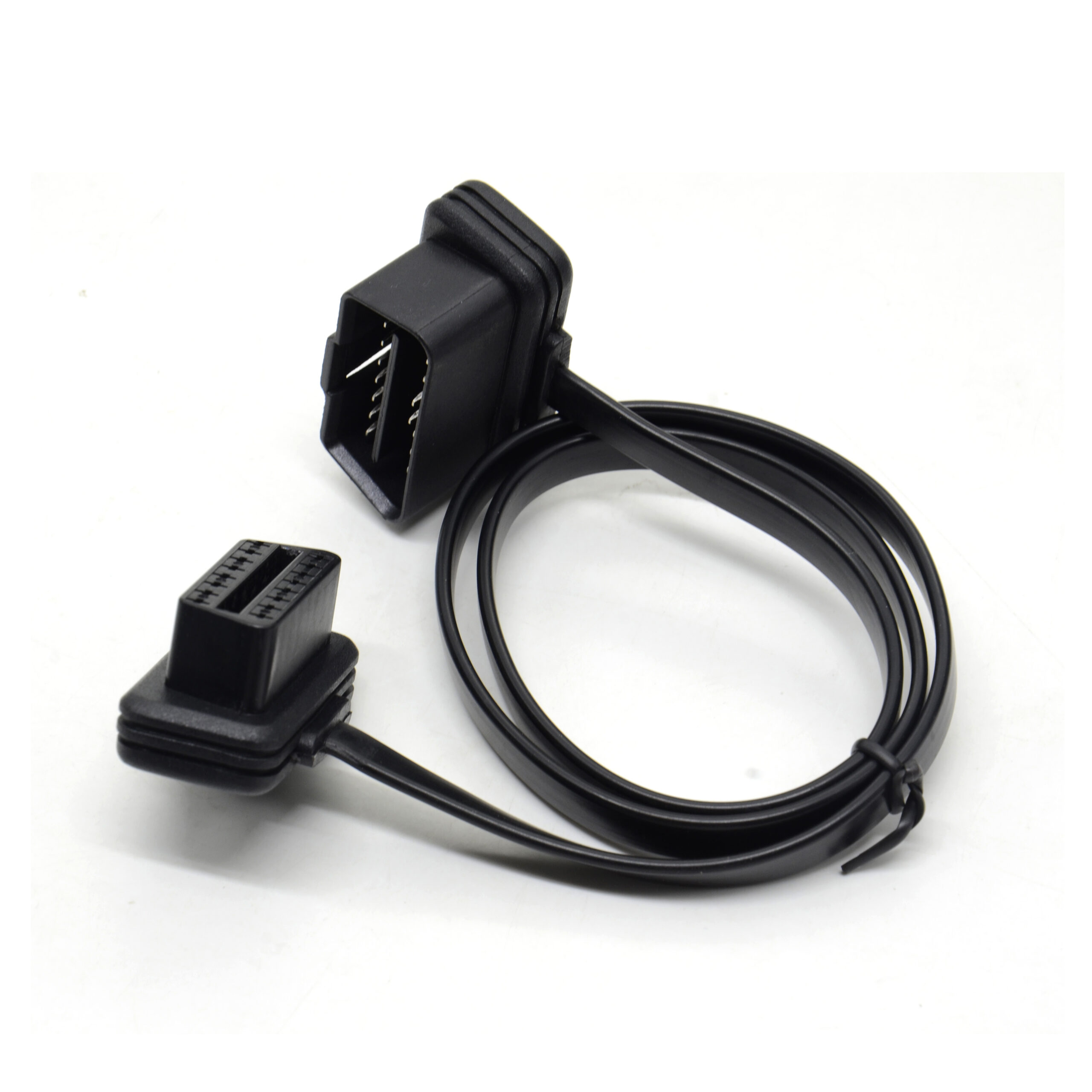 30/60/100CM Flat+Thin As Noodle 16 Pin Socket OBD OBDII OBD2 16Pin Male To Female Car Scanner Extension Cable Connector