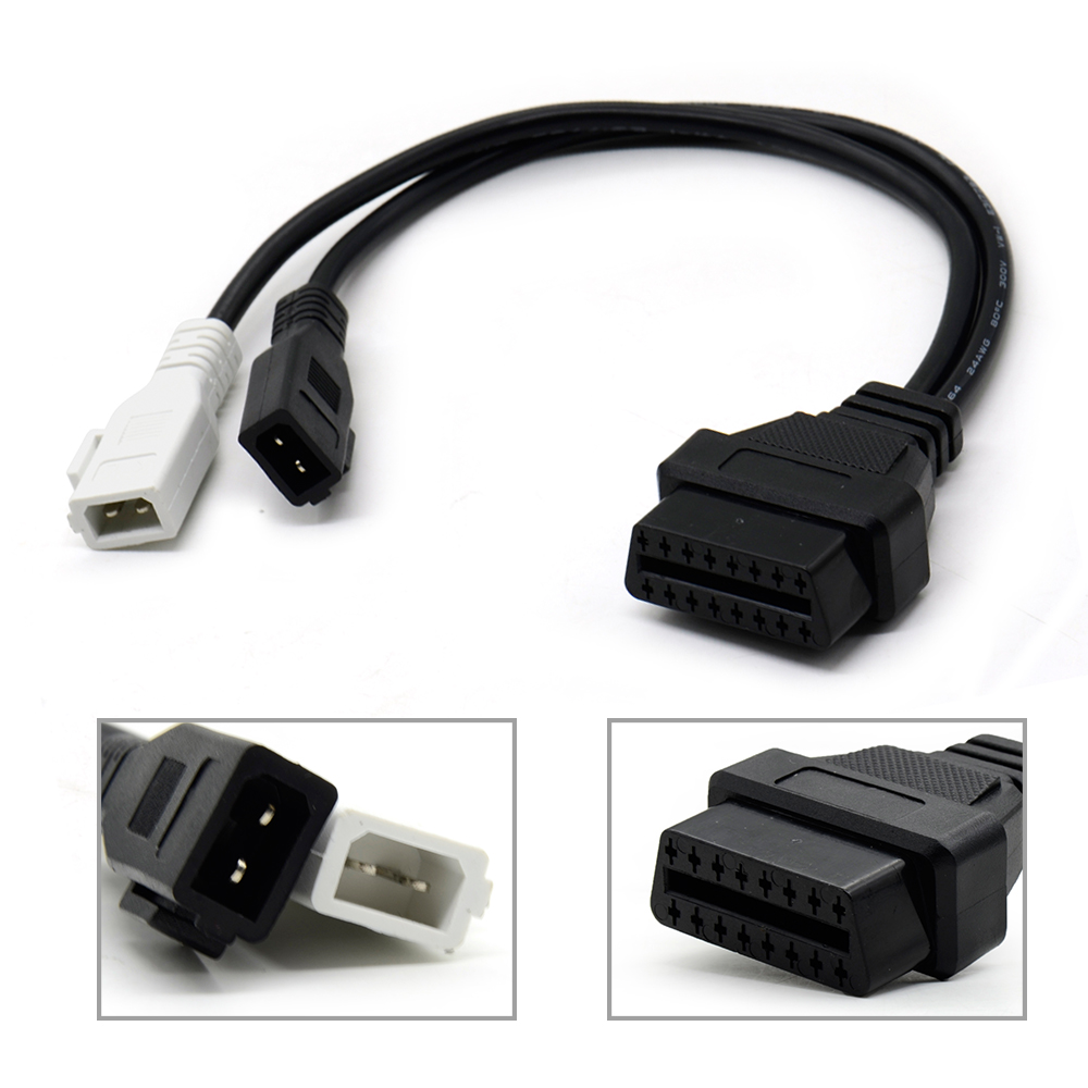 30/60/100CM Flat+Thin As Noodle 16 Pin Socket OBD OBDII OBD2 16Pin Male To Female Car Scanner Extension Cable Connector