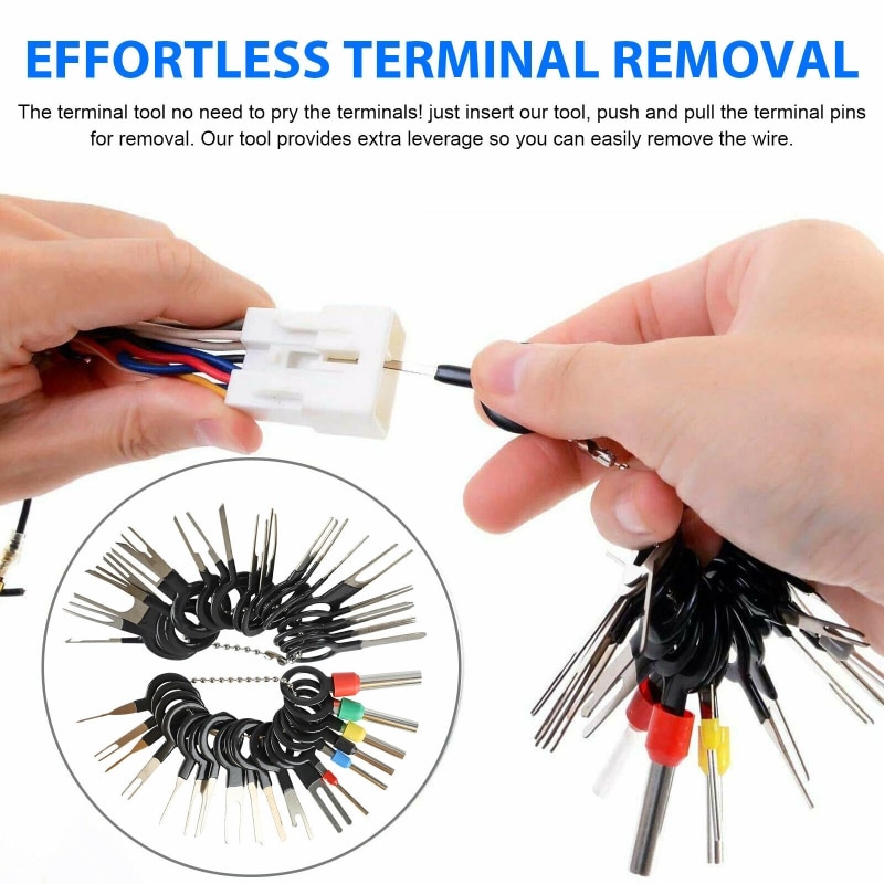 41PCS/38PCS Waterproof Bag Terminal Removal Kit Stylus Wiring Crimp Connector Pin Extractor Puller Terminal Repair Tools