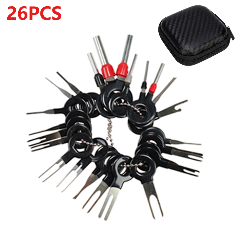 11/18/26Pcs Car Terminal Removal Repair Tools Electrical Wiring Crimp Connector Pin Extractor Kit Keys Automotive Plug Pullers