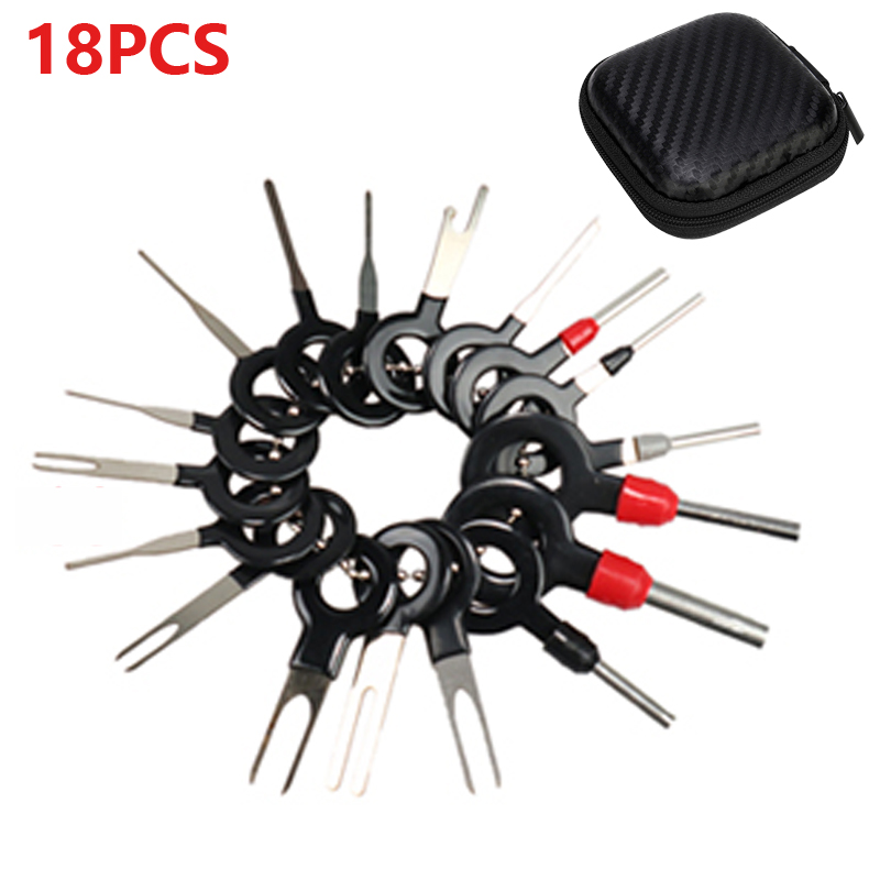 11/18/26Pcs Car Terminal Removal Repair Tools Electrical Wiring Crimp Connector Pin Extractor Kit Keys Automotive Plug Pullers