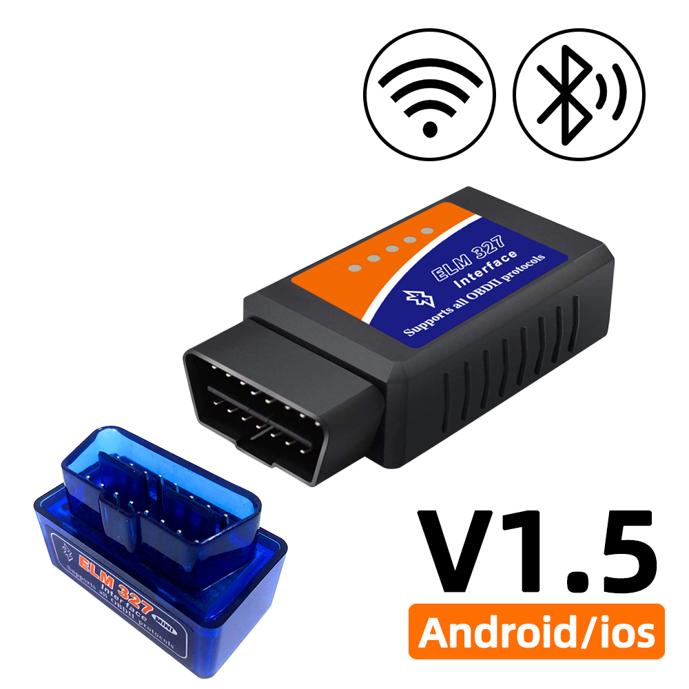 OBD2 Car Scanner Mini ELM327 Diagnostic Adapter Tester Wireless WIFI Bluetooth Car Diagnostic Tool Code Reader for Android IOS