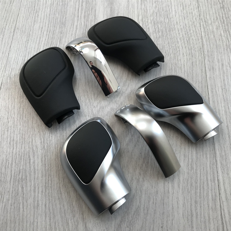 1PCS Chrome Matt With Leather Shift Knob Gear Side Cover DSG Emblem For VW Golf 6 7 R GTI Passat B7 B8 CC R20 Jetta MK6 GLI