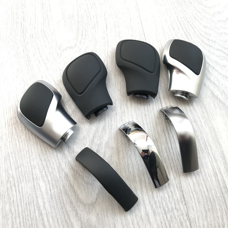 1PCS Chrome Matt With Leather Shift Knob Gear Side Cover DSG Emblem For VW Golf 6 7 R GTI Passat B7 B8 CC R20 Jetta MK6 GLI