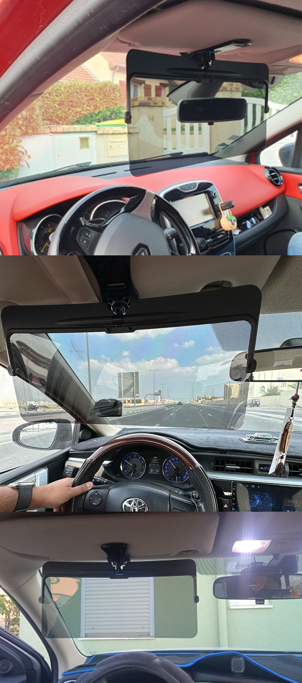 Universal Car Sun Visor Anti-Dazzle Anti-UV Adjustable Blocker Polarized Sunshade Plate Clear Vision SUVs Trucks Car Accessories