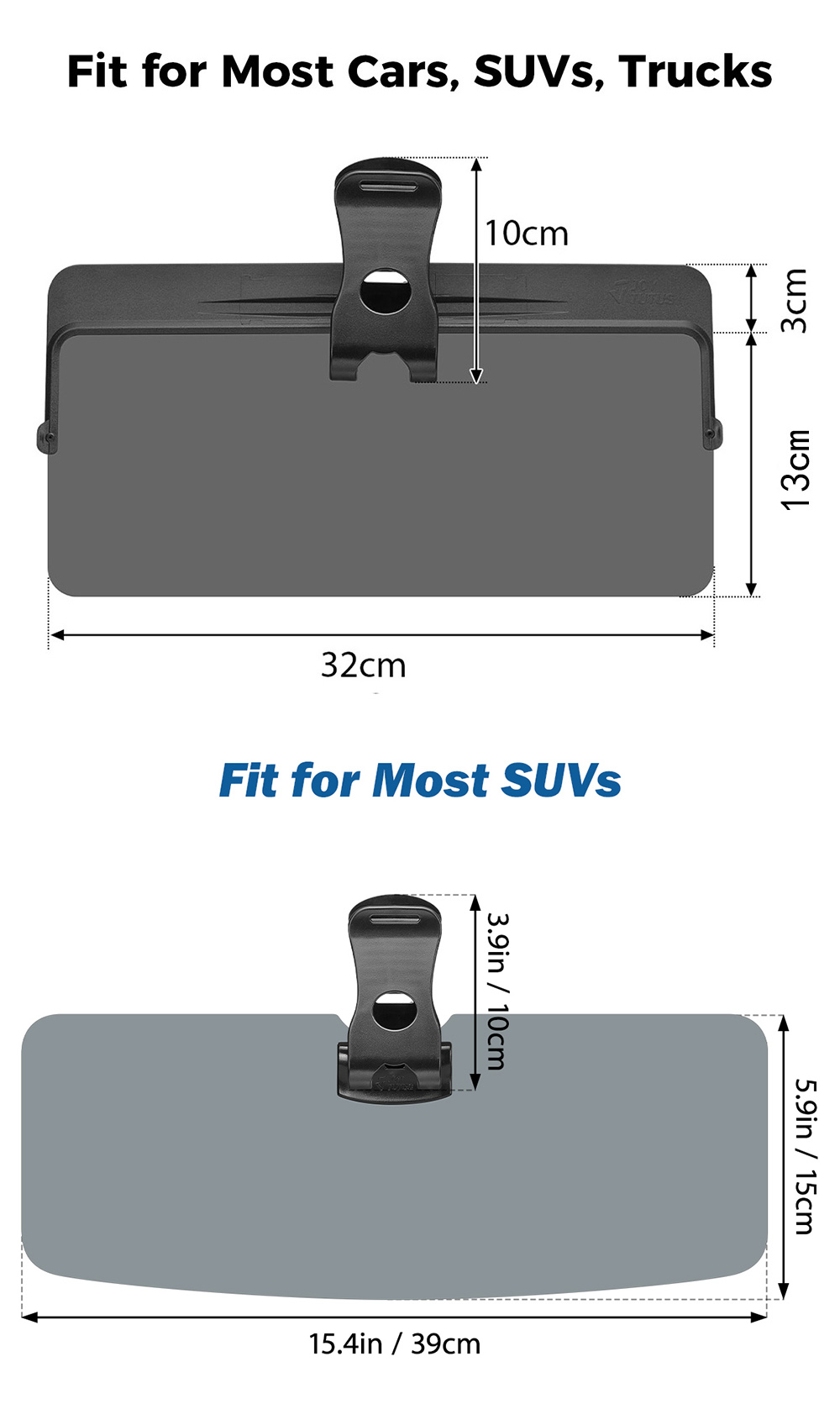 Universal Car Sun Visor Anti-Dazzle Anti-UV Adjustable Blocker Polarized Sunshade Plate Clear Vision SUVs Trucks Car Accessories