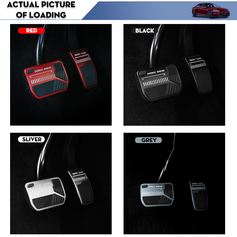 Futhope 2021-2023 Car Foot Pedal Pads Covers For Tesla Model 3 Y Accessories Litchi Grain Anti-sAluminum Alloy Accelerator Brake