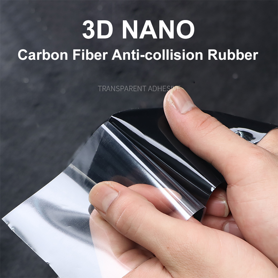 SEAMETAL 3D Carbon Fiber Sticker Car Threshold Protective Film Anti Scratch Waterproof Matte Black Nano Sticker for Car Body