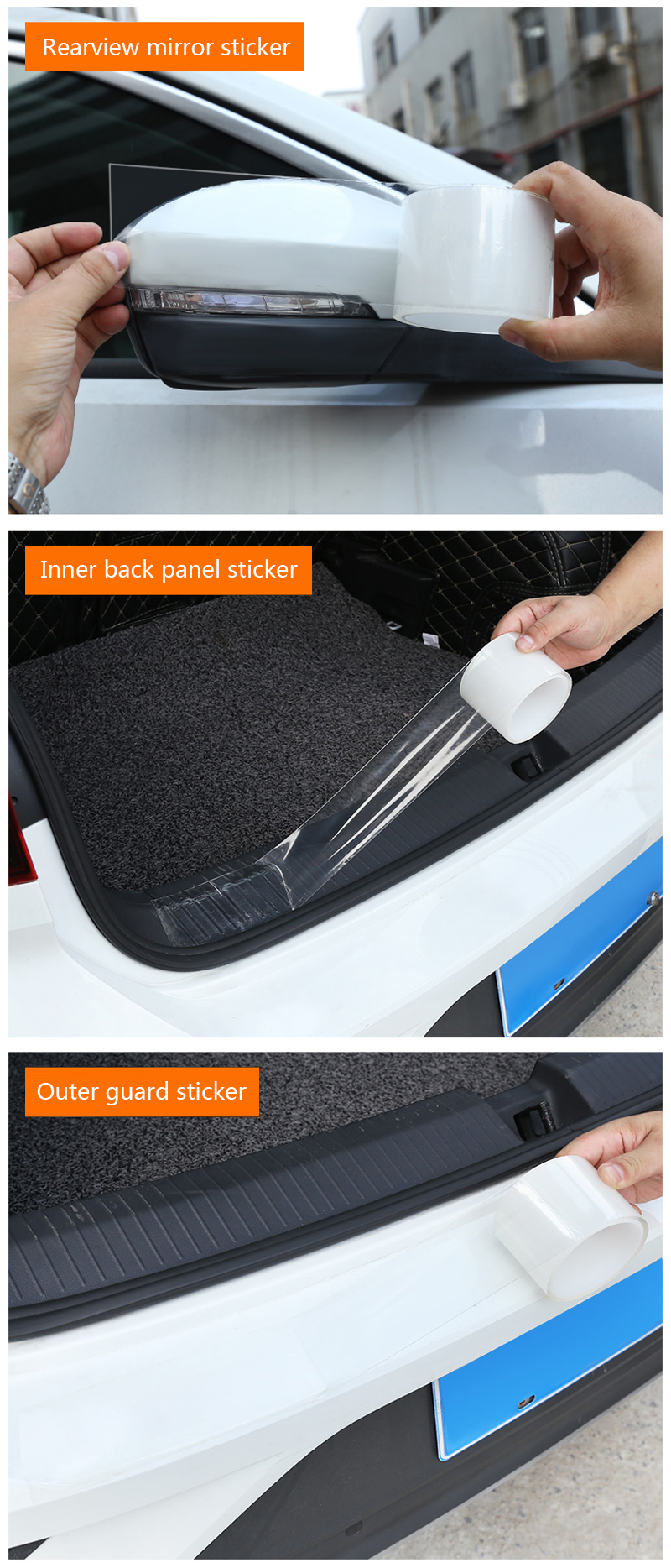 SEAMETAL Car Stickers Door Edge Protector Universal Car Door Sill Sticker Anti Scratch Transparent Film Auto Threshold Guard