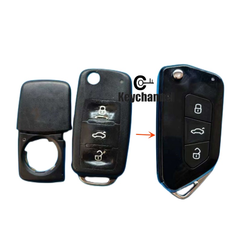 3 Button Car Key Shell Modified Flip Folding Key Case Golf 8 Style Casing for Golf Tiguan Polo Jetta Skoda Seat 5K0837202 202AD