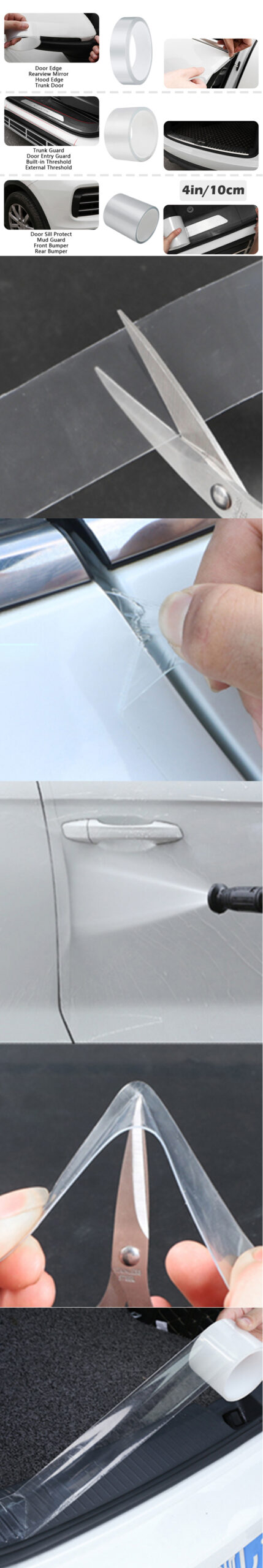 Transparent Car Door Protector Stickers Anti Scratch Nano Tape Auto Trunk Sill Scuff Protector Film Door Edge Protective