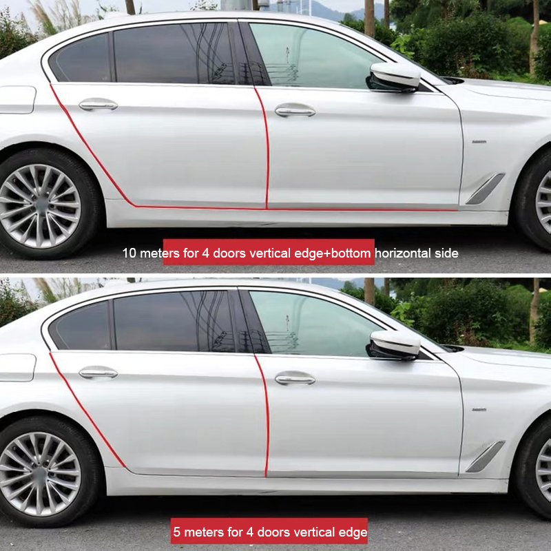 2/5/10M Car Door Protector U Type Universal Car Door Edge Guards Strip Rubber Moulding Sealing Scratch Protector Strip for Auto