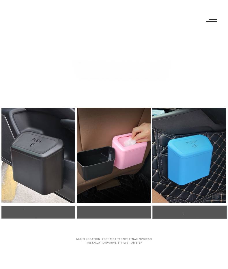 In the car trash bin car creative vehicle general suspension vehicle with trash bag car supplies for storage decoration