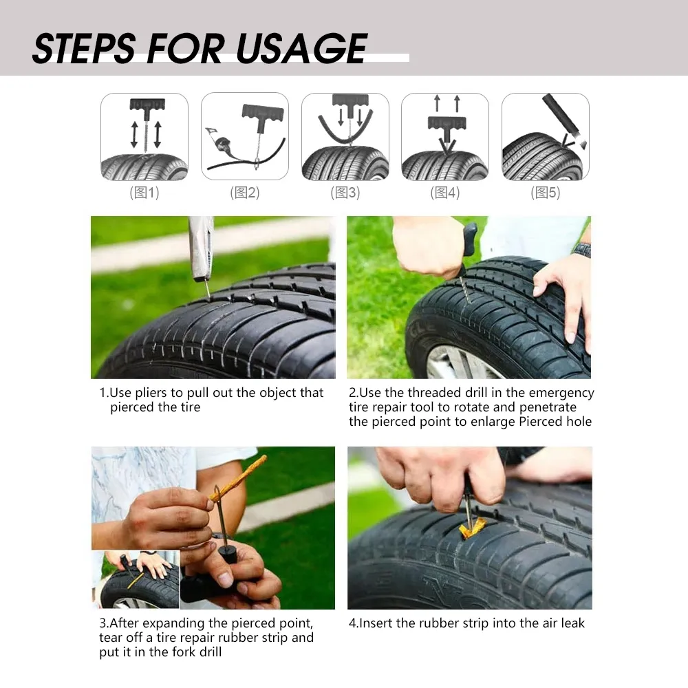 Car Tire Repair Tools Kit